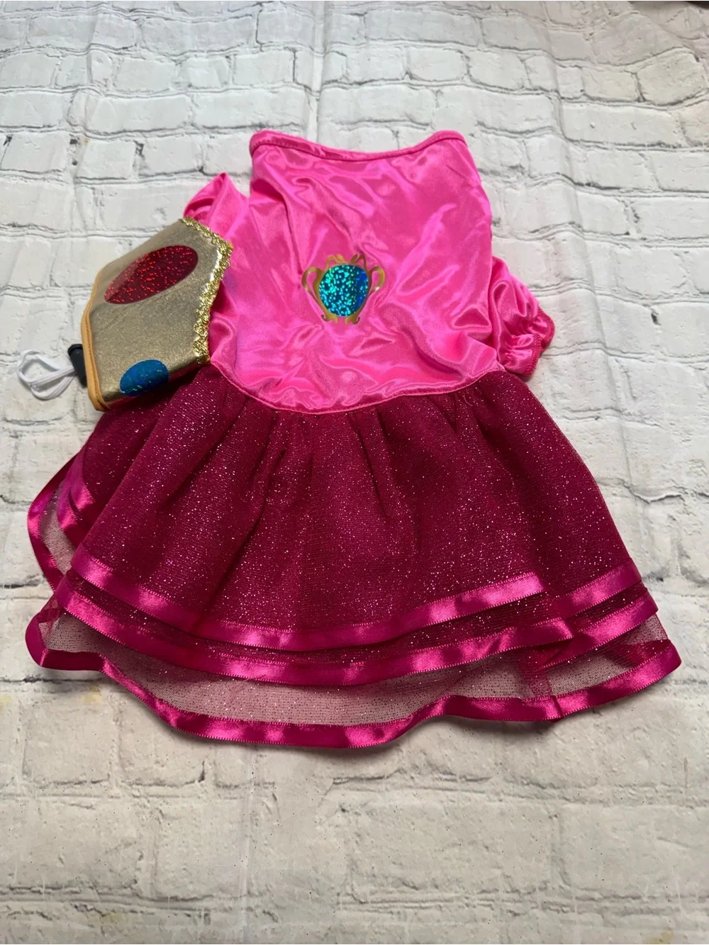 Pet Warrior Dog Princess Costume Dress with Crown.